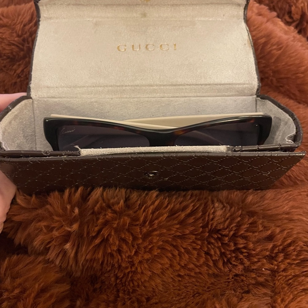 GUCCI Havana Purple Gradient Wayfarer Sunglasses with Trifold Hardshell Case - Picture 12 of 13